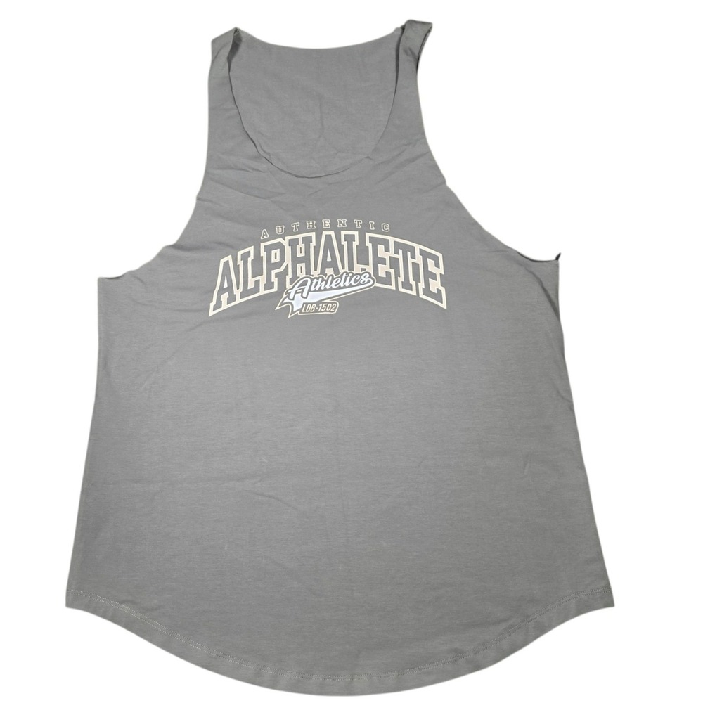 Alphalete Athletics Men Grey Authentic Stringer Tank Top Gym Bodybuilding XL NWT